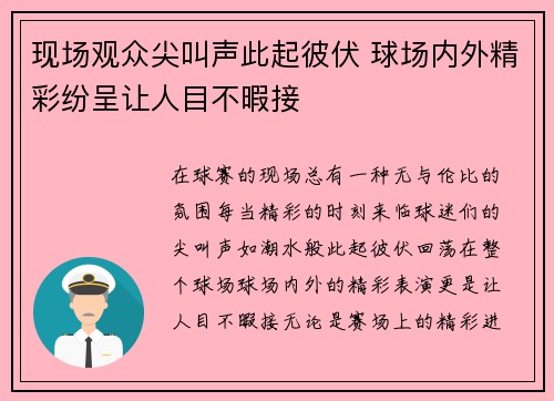 现场观众尖叫声此起彼伏 球场内外精彩纷呈让人目不暇接